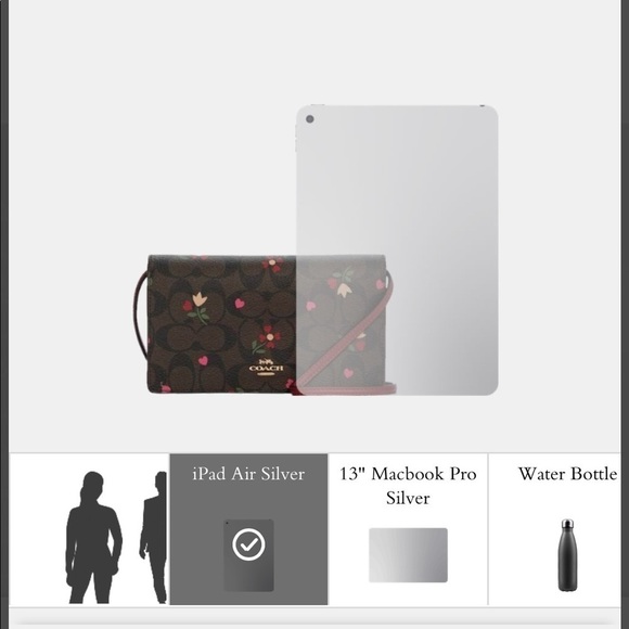 Coach Anna Foldover Clutch Crossbody In Signature Canvas W/Heart Petal Print - Picture 7 of 13